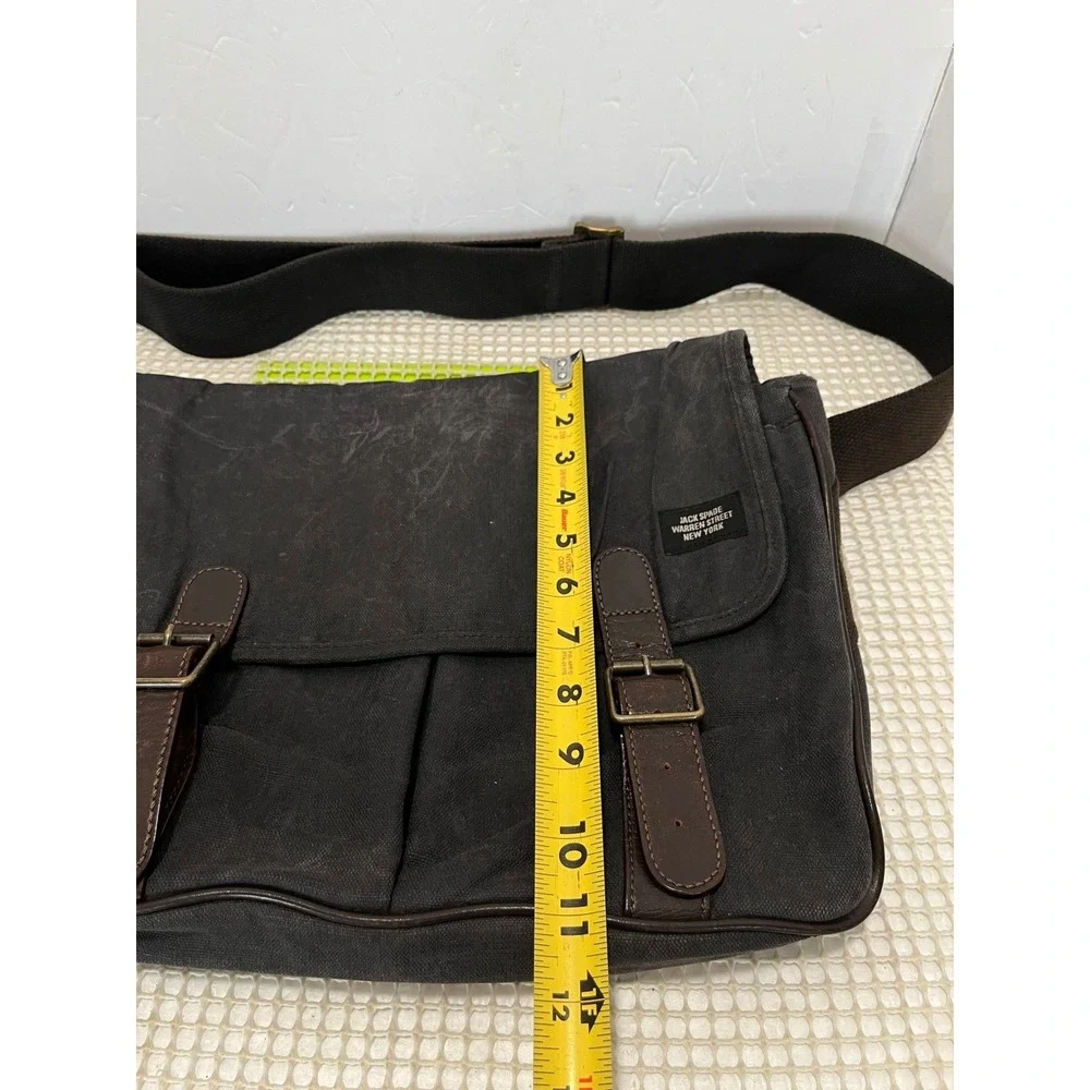 Jack Spade Canvas Messenger Bag Charcoal Gray rugged good
